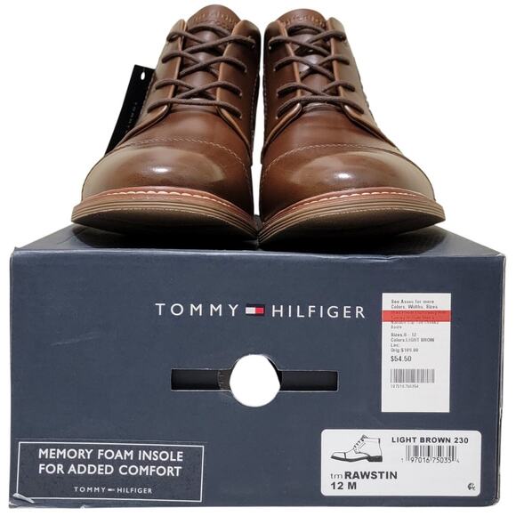 Tommy Hilfiger Men Rawstin Chukka Ankle Boots Size US 12M Brown Faux Leather - Picture 5 of 5